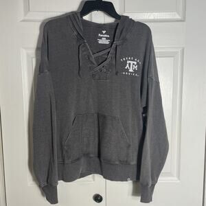 Texas A&M Aggies Hoodie Women Medium NCAA Football Pullover Lace Up Fanatics